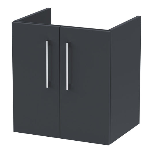 Fairford Aspri Soft Black 500mm 2 Door Wall Hung Vanity Unit