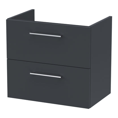 Fairford Aspri Soft Black 600mm 2 Drawer Wall Hung Vanity Unit