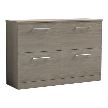 Fairford Aspri Solace Oak 1200mm 4 Drawer Floorstanding Vanity Unit with Worktop