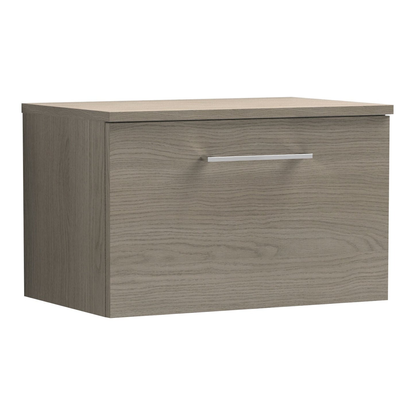 Fairford Aspri Solace Oak 800mm 1 Drawer Wall Hung Vanity Unit with Worktop