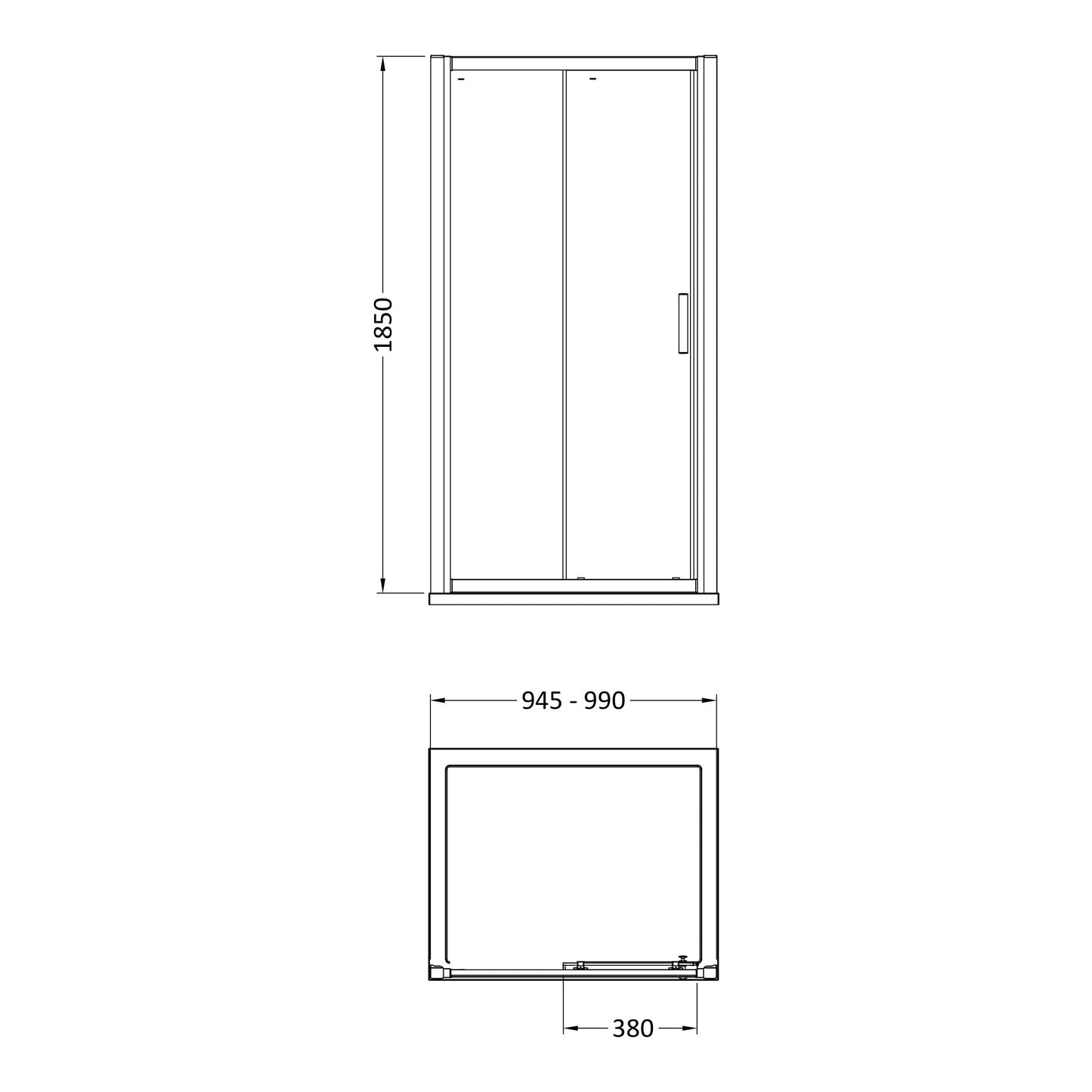 Fairford 6mm 1000mm Sliding Shower Door
