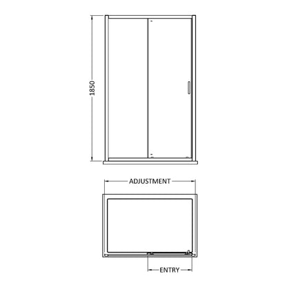 Fairford 6mm 1100mm Sliding Shower Door