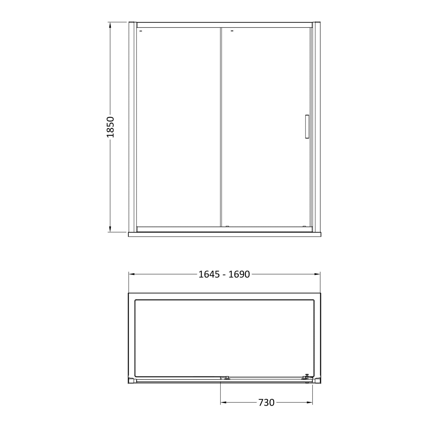 Fairford 6mm, 1700mm Sliding Shower Door