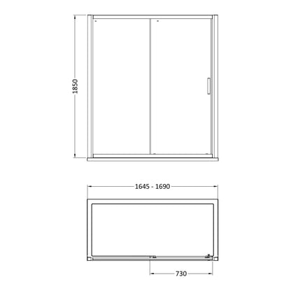 Fairford 6mm, 1700mm Sliding Shower Door
