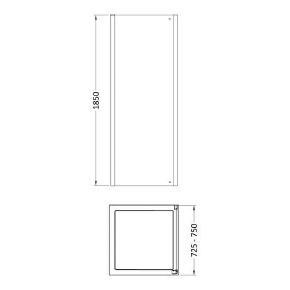 Fairford 6mm, 760mm Shower Enclosure Side Panel