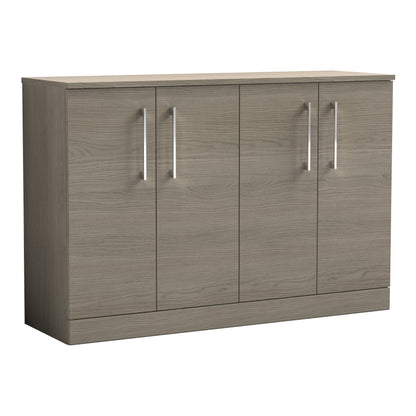 Fairford Aspri Solace Oak 1200mm 4 Door Floorstanding Vanity Unit with Worktop