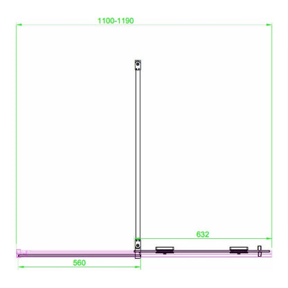 Fairford 8mm Frameless 1200mm Brushed Brass Sliding Shower Door