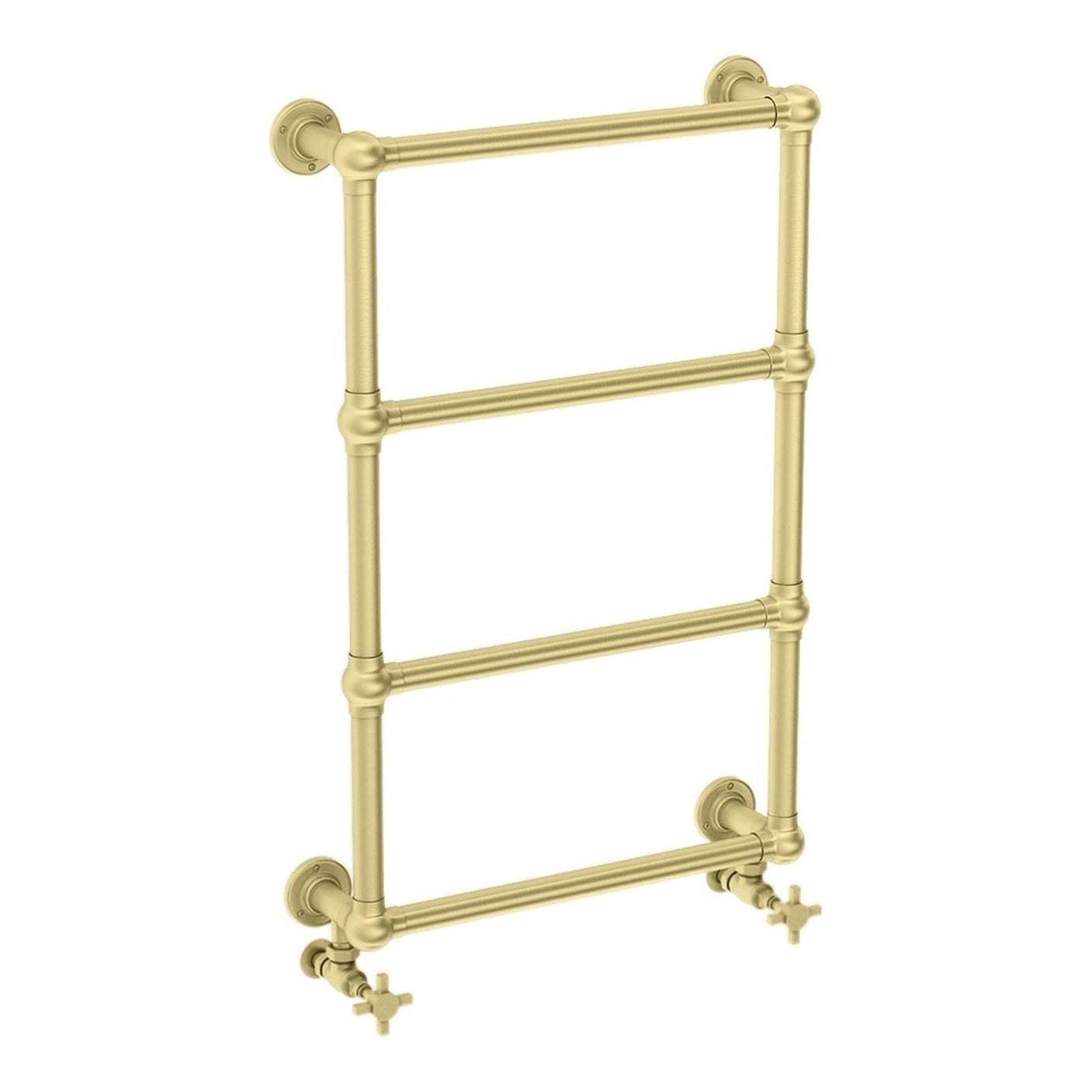 Fairford Winchester 700 x 500mm Brushed Brass Wall Mounted Towel Rail