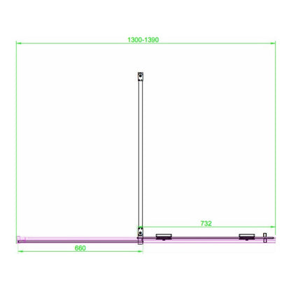 Fairford 8mm Frameless 1400mm Chrome Sliding Shower Door
