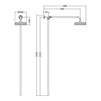 Fairford Winchester Brushed Brass Single Outlet Shower Kit