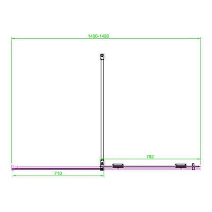 Fairford 8mm Frameless 1500mm Brushed Brass Sliding Shower Door