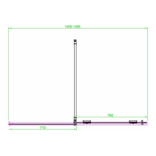 Fairford 8mm Frameless 1500mm Matt Black Sliding Shower Door