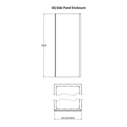 Fairford 6mm 900mm Brushed Brass Enclosure Side Panel