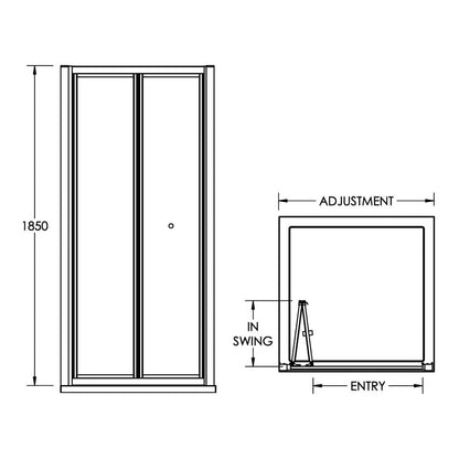 Fairford 6mm, 700mm Bi-Fold Shower Door