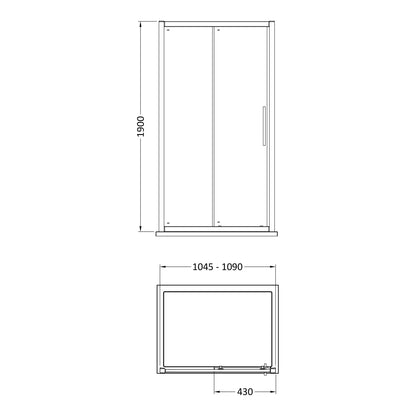 Fairford 8mm, 1100mm Sliding Shower Door