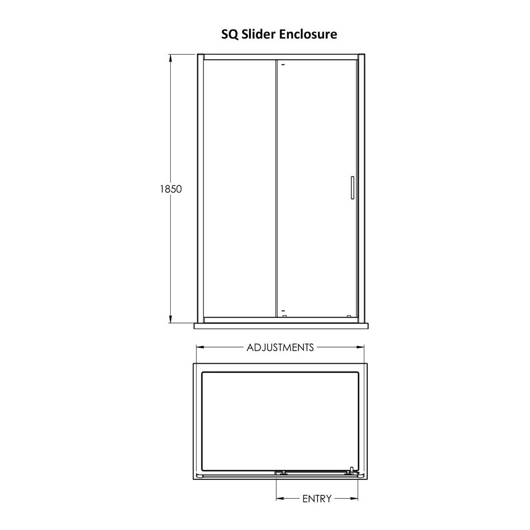 Fairford 6mm 1000mm Brushed Brass Sliding Shower Door