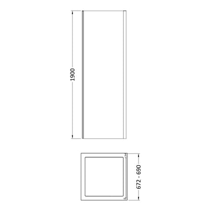 Fairford 6mm 700mm Brushed Brass Enclosure Side Panel
