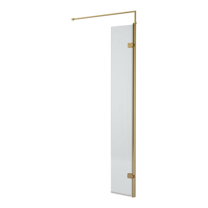 Fairford 8mm Brushed Brass Fluted Hinged Return Panel