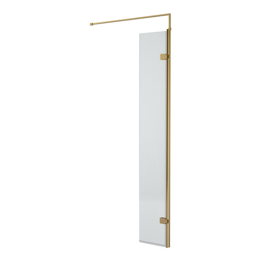 Fairford 8mm Brushed Brass Fluted Hinged Return Panel