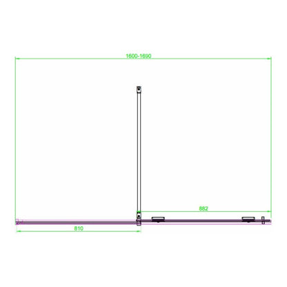 Fairford 8mm Frameless 1700mm Brushed Brass Sliding Shower Door