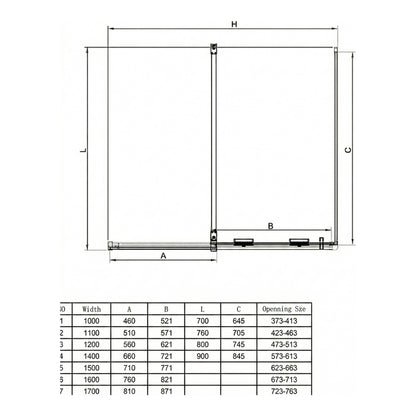 Fairford 8mm Frameless 700mm Brushed Brass Side Panel