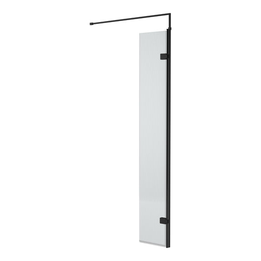 Fairford 8mm Matt Black Fluted Hinged Return Panel