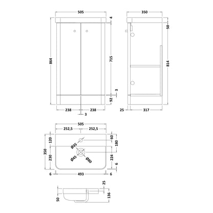 Fairford Crayo Satin Green 500mm 2 Door Floorstanding Vanity Unit