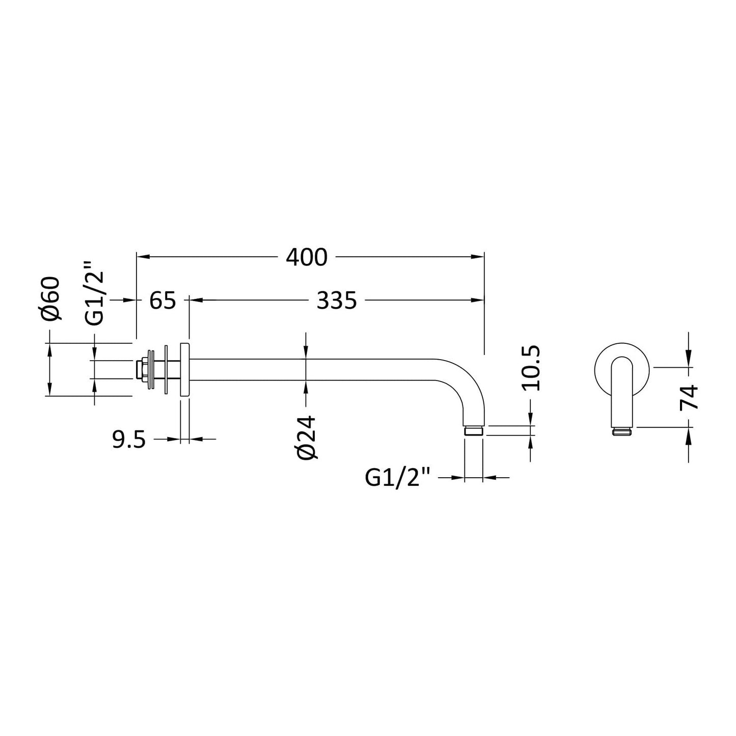 Fairford Element Brushed Brass Shower Head and Arm Kit