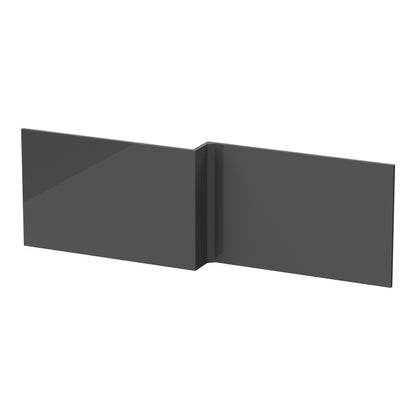 Fairford Gloss Grey 1700mm L Shaped Bath Panel