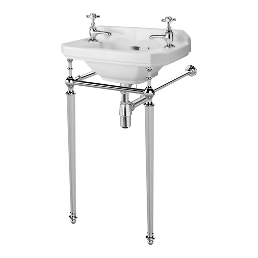 Fairford Hexam 560mm 2TH Basin with Wash Stand