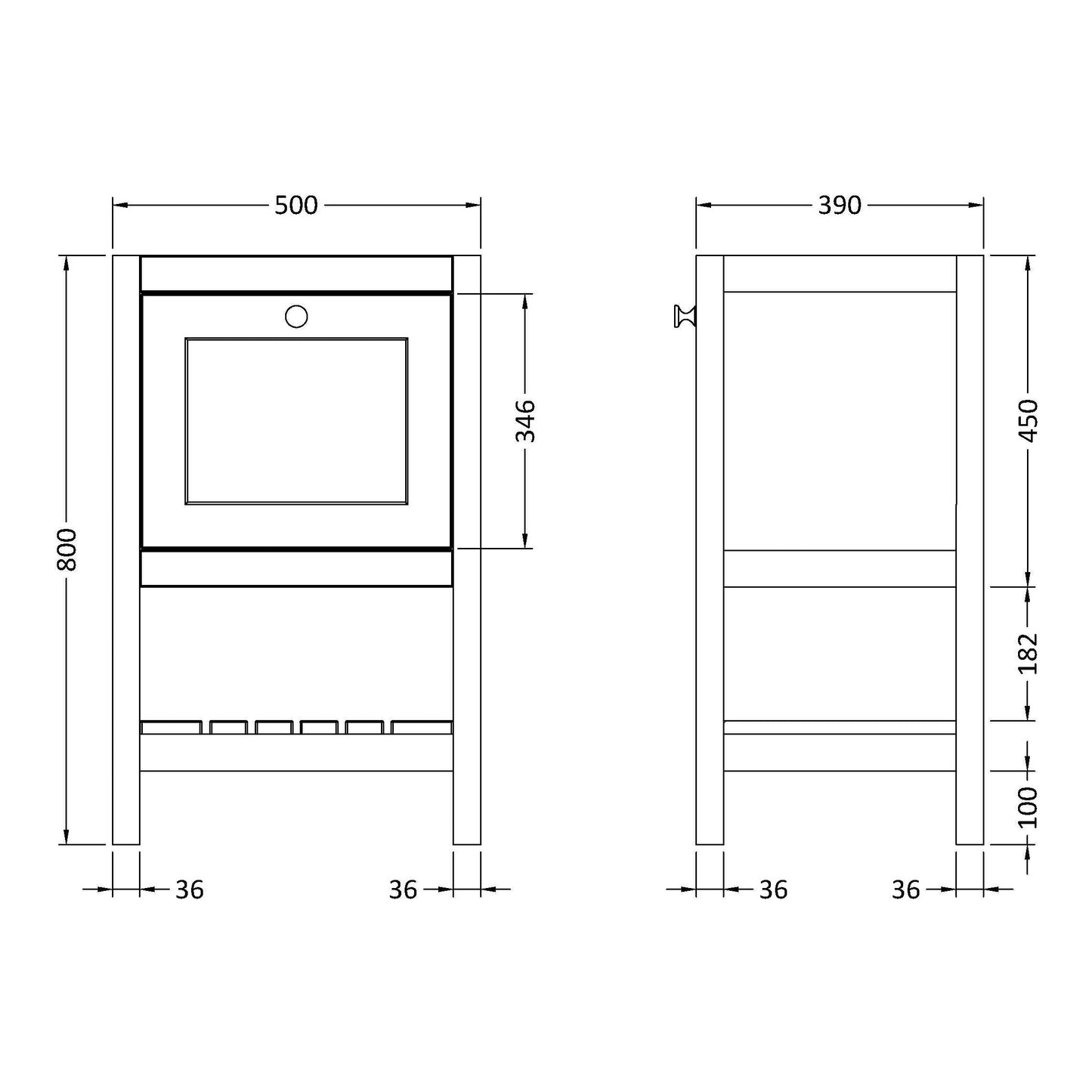Fairford Juliette Fern Green 500mm 1 Drawer Floorstanding Vanity Unit with 0 Tap Hole Basin