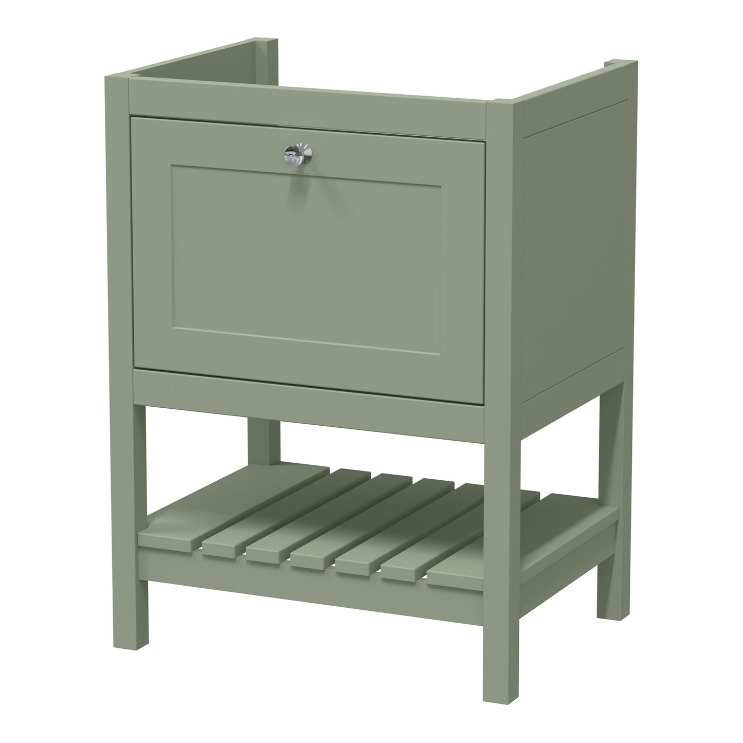 Fairford Juliette Fern Green 600mm 1 Drawer Floorstanding Vanity Unit with 0 Tap Hole Basin