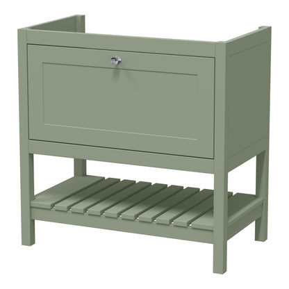 Fairford Juliette Fern Green 800mm 1 Drawer Floorstanding Vanity Unit with 0 Tap Hole Basin