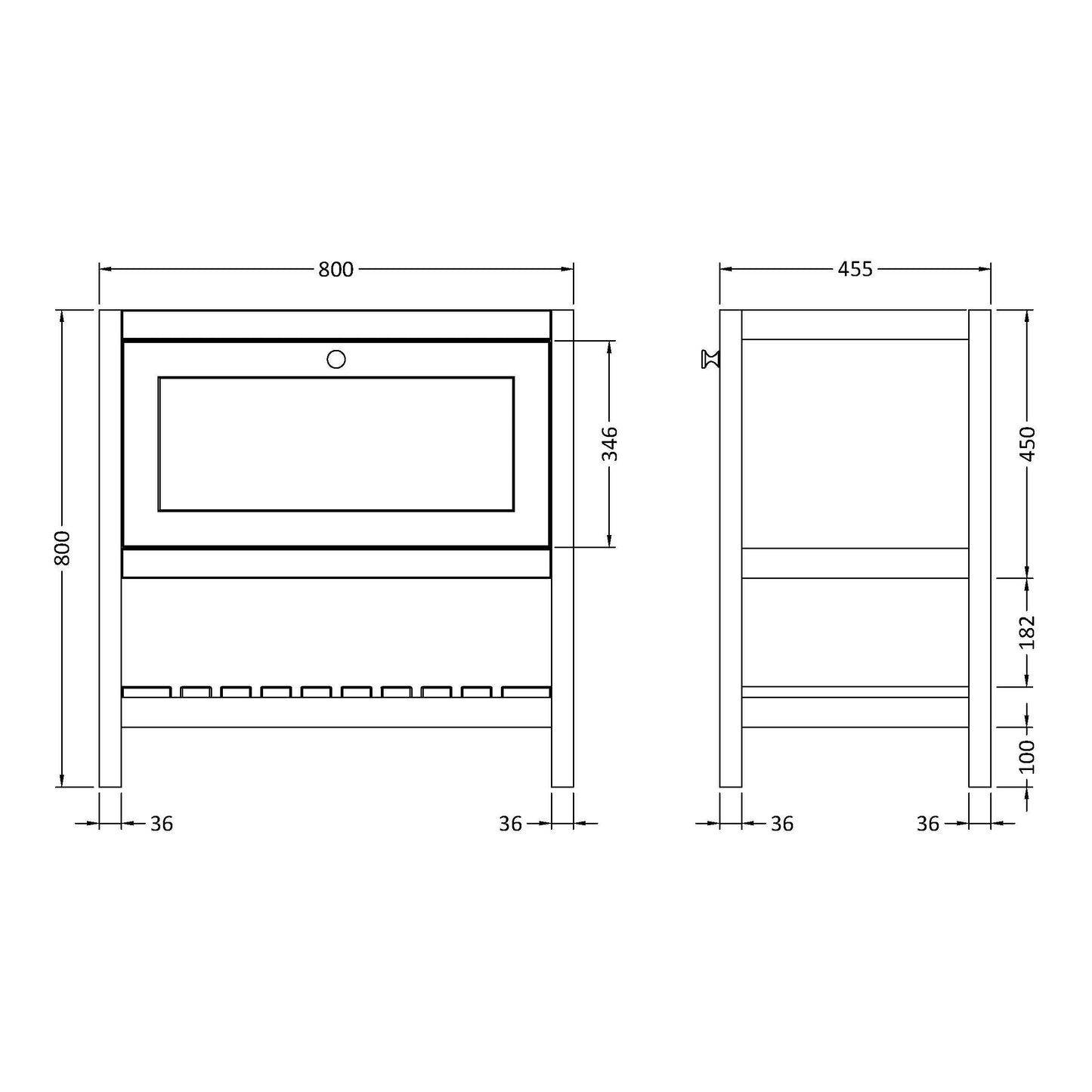 Fairford Juliette Fern Green 800mm 1 Drawer Floorstanding Vanity Unit with 0 Tap Hole Basin