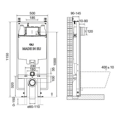 Fairford Klar Reduced Height Frame and Cistern