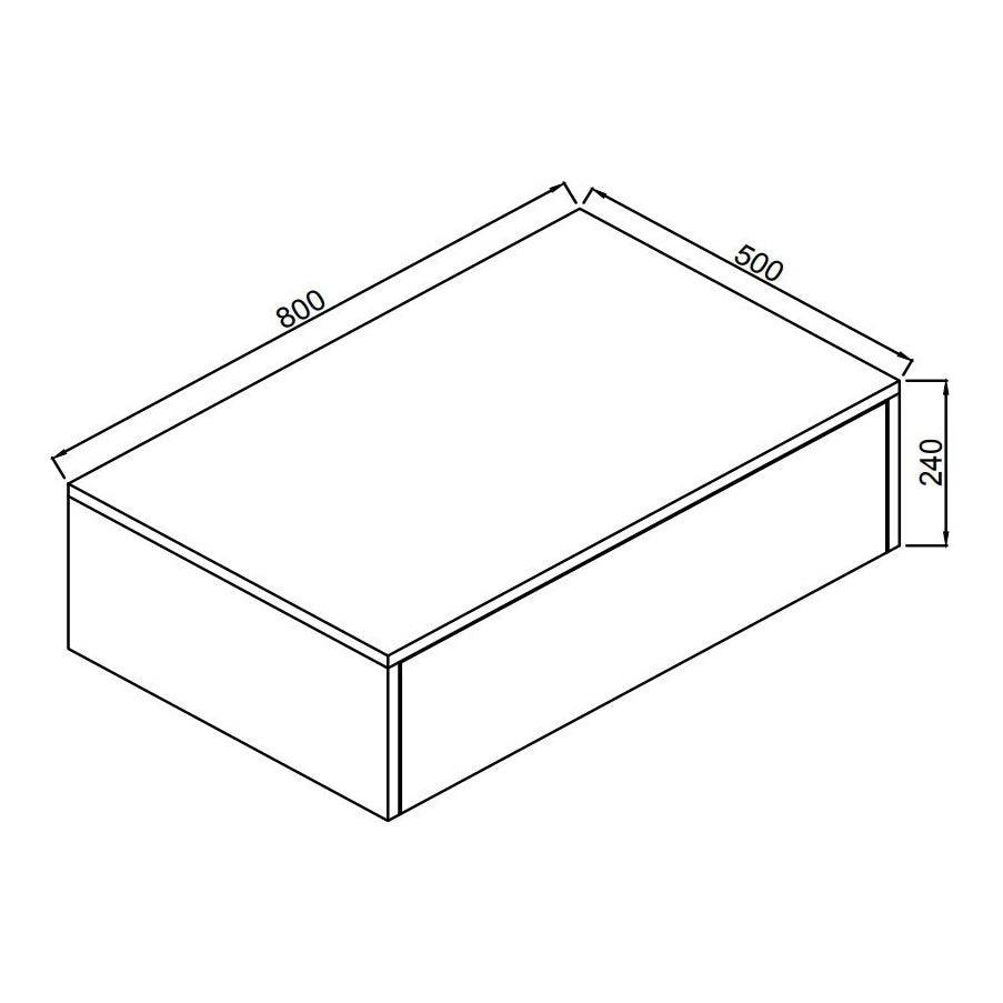 Fairford Linea Gloss White 800mm Wall Hung Vanity Shelf