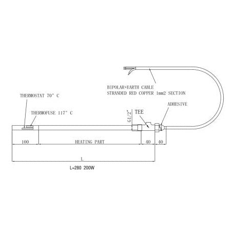 Fairford Matt Black 400W Heating Element
