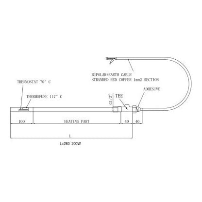 Fairford Matt Black 200W Heating Element