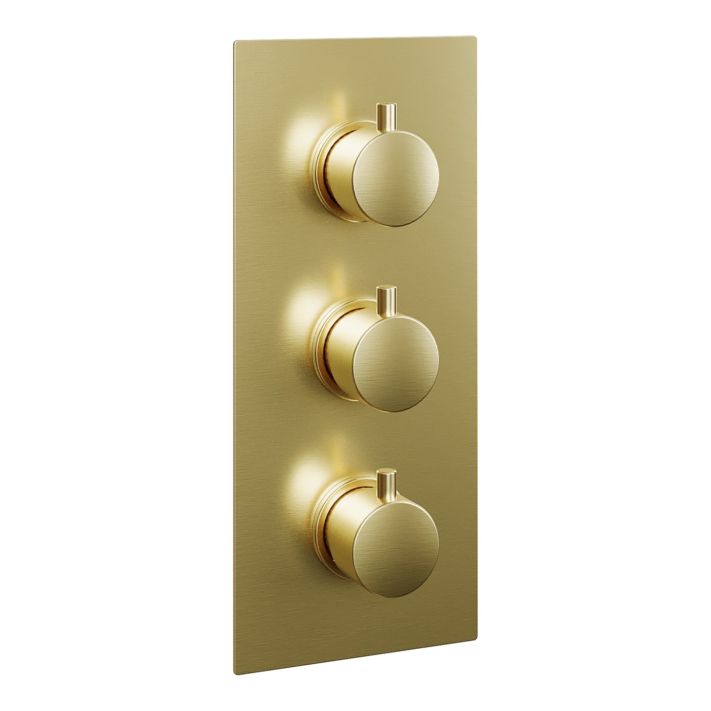 Fairford Element 7 Brushed Brass Triple Shower Valve, 3 Outlet