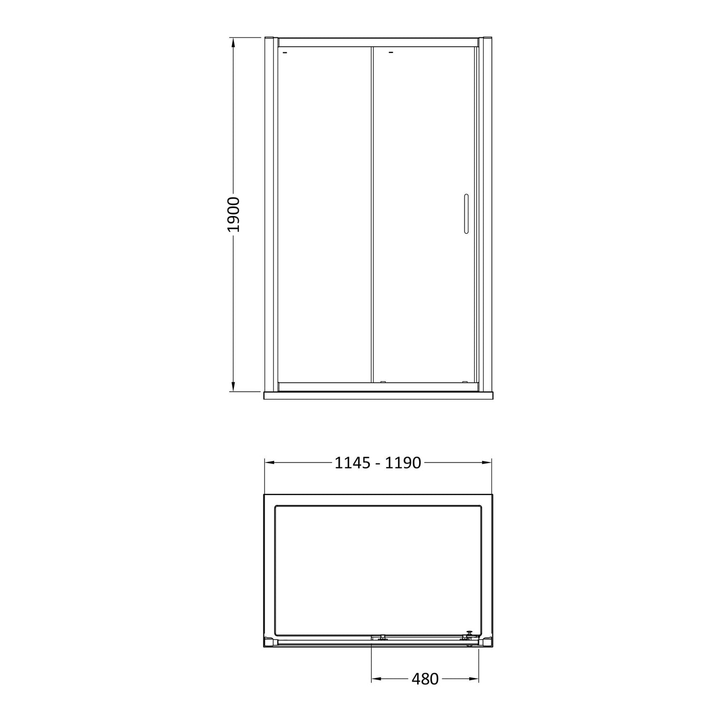 Fairford Pro 8mm 1200mm Brushed Brass Sliding Shower Door
