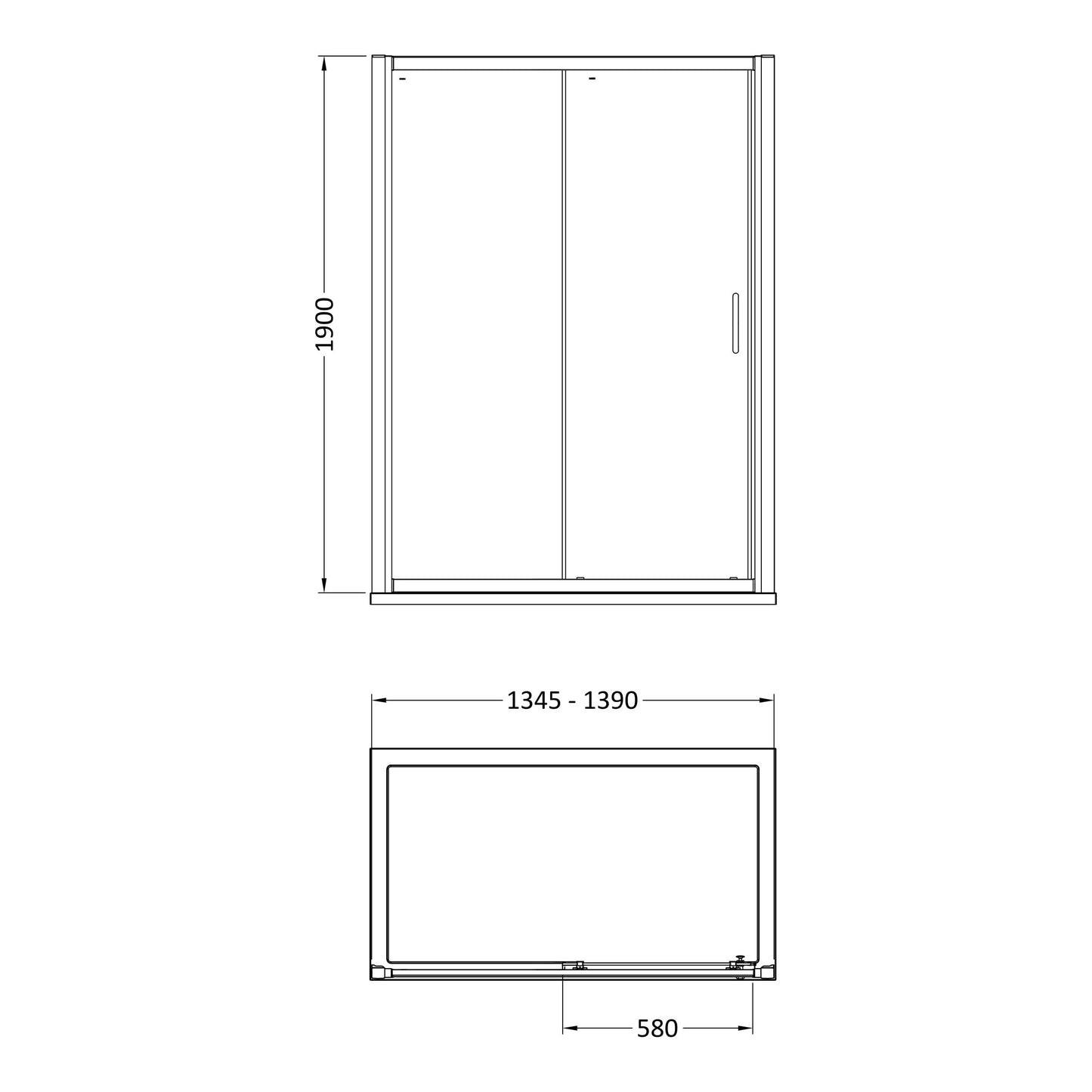 Fairford Pro 8mm 1400mm Brushed Brass Sliding Shower Door