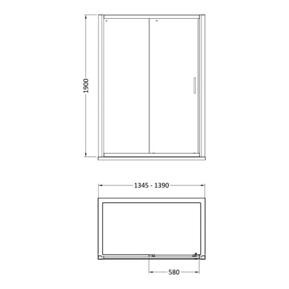 Fairford Pro 8mm 1400mm Brushed Brass Sliding Shower Door