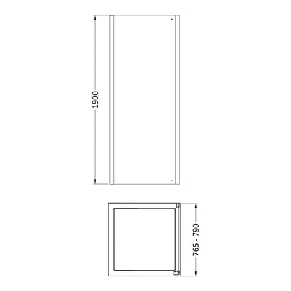 Fairford Pro 8mm 800mm Matt Black Side Panel
