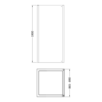 Fairford Pro 8mm 900mm Brushed Brass Side Panel