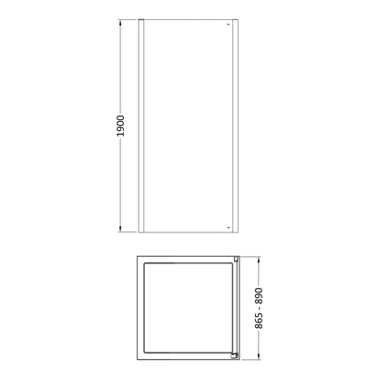Fairford Pro 8mm 900mm Matt Black Side Panel