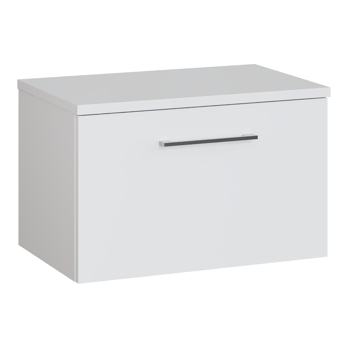 Fairford Aspri 600mm Gloss White Wall Hung Vanity Unit, MDF White Worktop