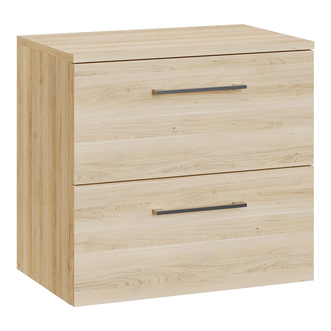 Fairford Aspri Bleached Oak 1200mm 2 Drawer Wall Hung Vanity Unit with Worktop