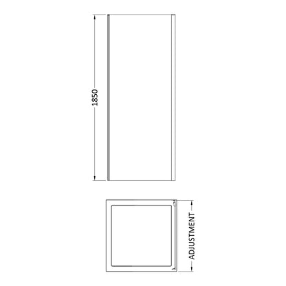 Rivato 6mm 900mm Chrome Shower Enclosure Side Panel