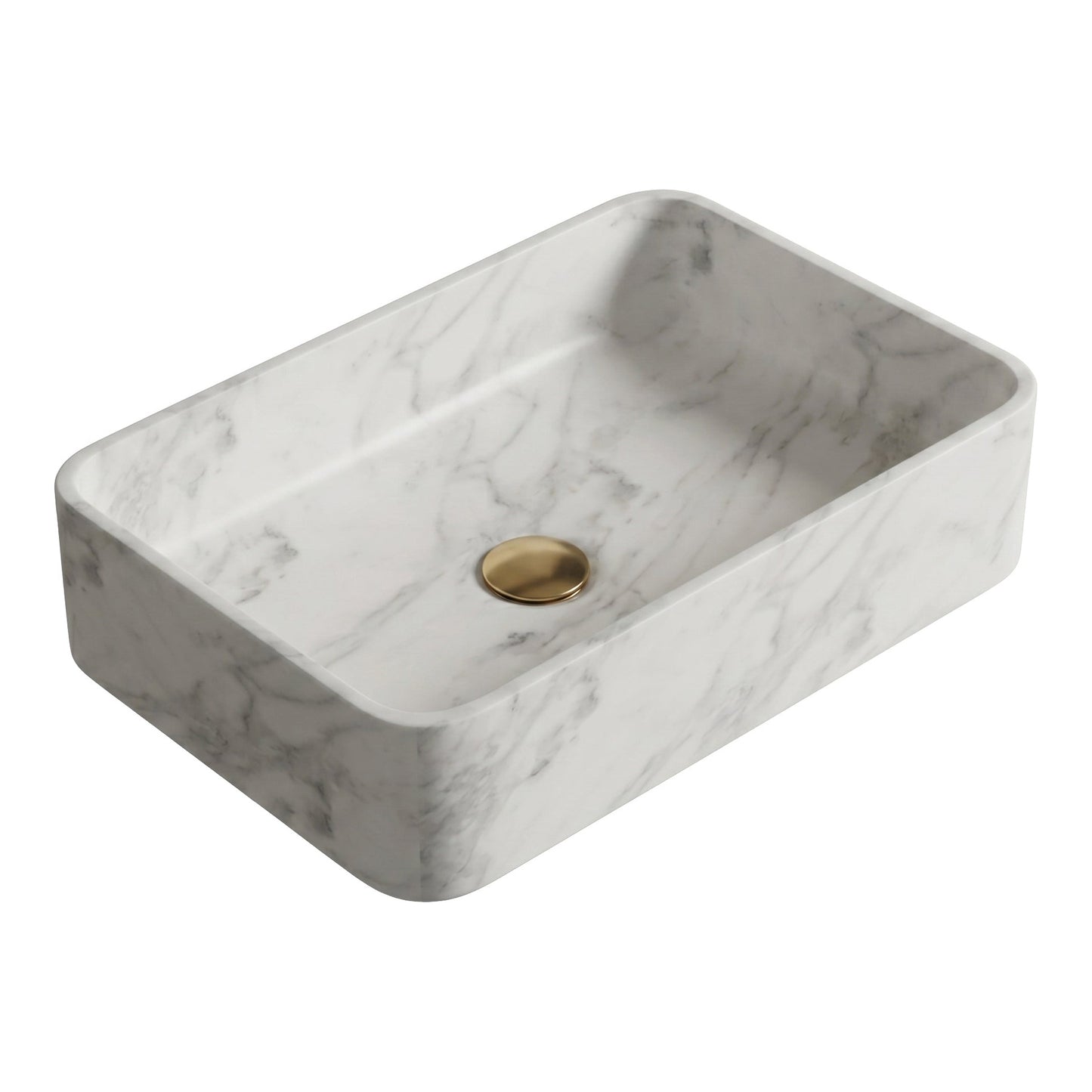 420 x 270mm Carrara Marble Rectangular Vessel