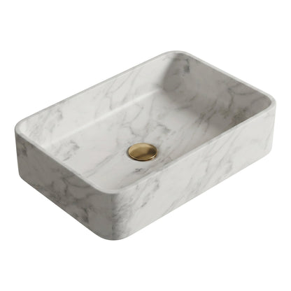 420 x 270mm Carrara Marble Rectangular Vessel